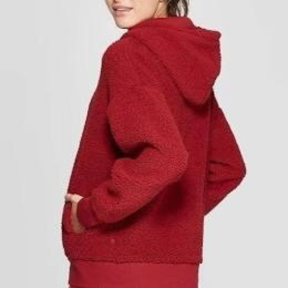 Champion Burgundy Sherpa Fleece Full Zip Jacket - Picture 2 of 6